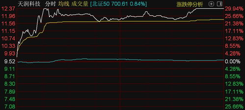 北證50指數漲近1%，天潤科技漲停領漲信息系統集成服務板塊